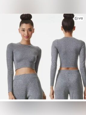 Alice + Olivia Ciara Metallic Crop Top + Matching Pants Set Silver XS NWT